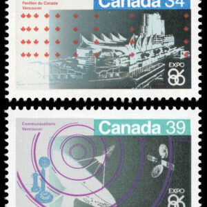Canada Stamp #1078-9 - Expo 86 (1986) 1 x 34¢, 1 x 39¢ Set of 2 stamps