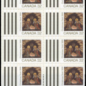 Canada Stamp #1225a - Nativity (1988) 10 x 32¢ Booklet pane of 10 stamps (#1225) (BK99)