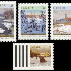 Canada Stamp #1256-9 - Christmas (Winter landscapes) (1989) 1 x 33¢, 1 x 38¢, 1 x 44¢, 1 x 76¢ Series of 4