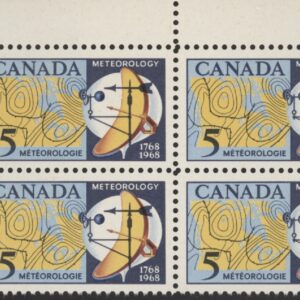 Canada Stamp PB#479 - Weather Map and Instruments (1968) 5¢ DF