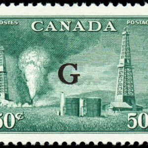 Canada STAMP- O - Official #O24 - Oil Wells (b) (1950) 50¢ Overprinted G VF-NH