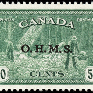 Canada Stamp - O - Official #O9 - Lumbering (1949) 50¢ O.H.M.S.