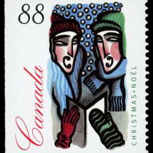 Canada Stamp #1535as - Outdoor Carolling (1994) 88¢ Booklet single with straight edge from 1535a