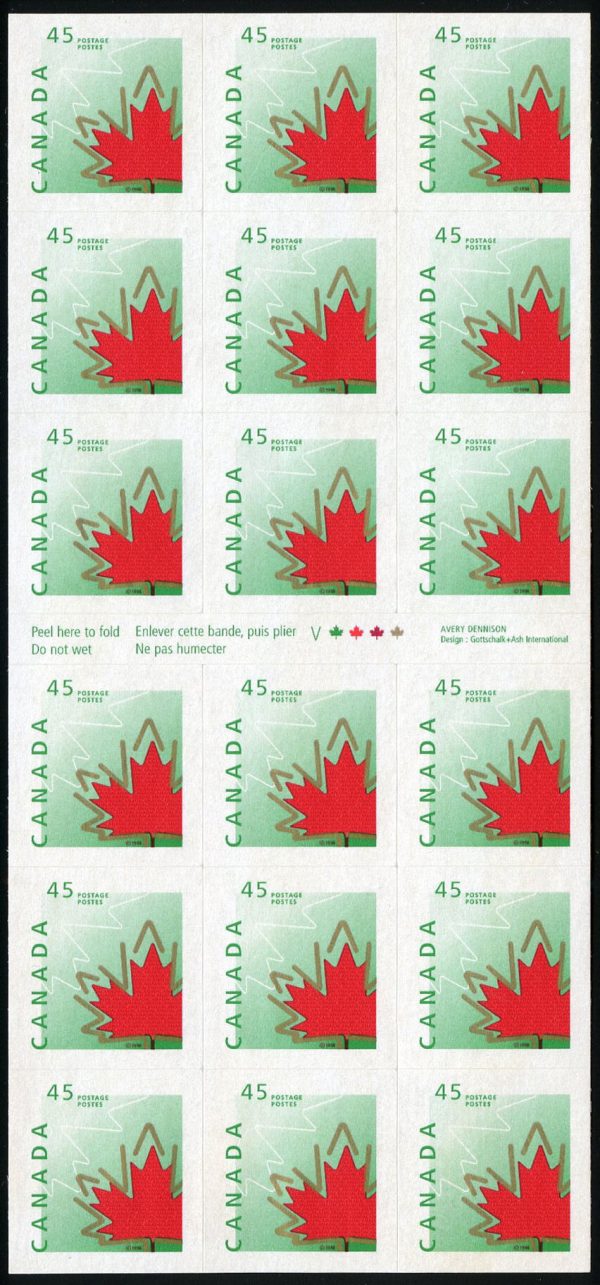 Canada Stamp #1696a - Maple Leaf (1998) 18 x 45¢ Sheetlet of 18