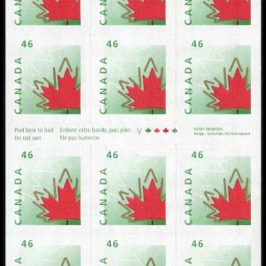 Canada Stamp #1699a - Stylized Maple Leaf (1998) 18 x 46¢ Sheetlet of 18