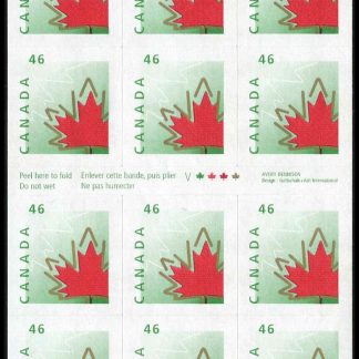 Canada Stamp #1699a - Stylized Maple Leaf (1998) 18 x 46¢ Sheetlet of 18