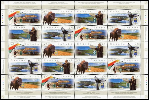 Canada Stamp SHEET#1783a - Scenic Highways-3 (1999) 4 x 46¢ Se-tenant block of 4 different (1780-1783)