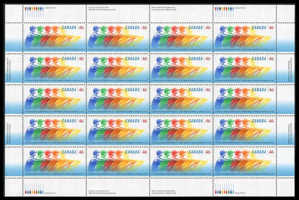Canada Stamp SHEET#1805 - Five rowers (1999) 46¢