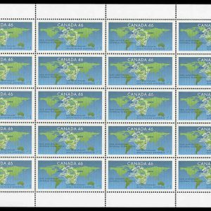 Canada Stamp SHEET#1806 - UPU emblem on world map (1999) 46¢