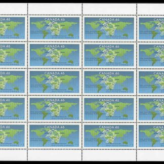 Canada Stamp SHEET#1806 - UPU emblem on world map (1999) 46¢