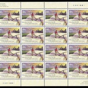 Canada Stamp SHEET#1810 - Frontier College farmer ploughing an open book (1999) 46¢