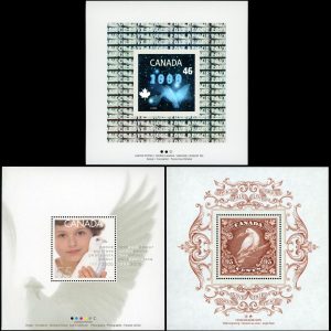 Canada Stamp #1812i-4i - Millennium Issues (Dove) (1999) $1.96 Set of 3 souvenir sheets