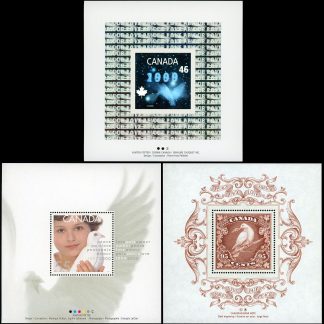 Canada Stamp #1812i-4i - Millennium Issues (Dove) (1999) $1.96 Set of 3 souvenir sheets