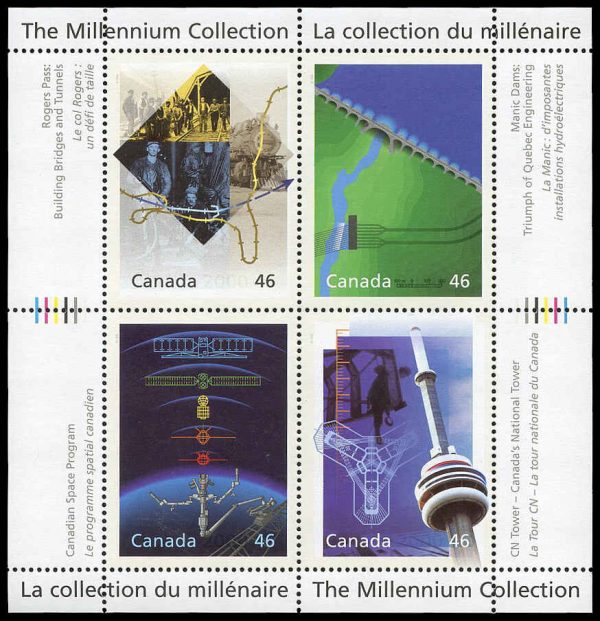 Canada Stamp #1831 - Engineering and Technological Marvels (2000) 4 x 46¢ Pane of 4