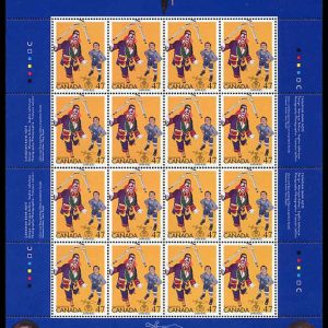 Canada Stamp SHEET#1917 - Clown juggling crutches and boy with braces (2001) 47¢
