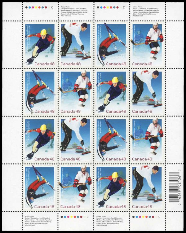 Canada Stamp SHEET#1939a - 2002 Olympic Winter Games (2002) 4 x 48¢