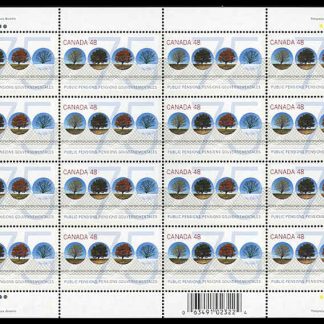 Canada Stamp SHEET#1959 - A tree depicted in 4 seasons (2002) 48¢