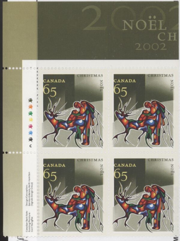 Canada Stamp PB#1966 - Winter Travel, by Cecil Youngfox (2002) 65¢