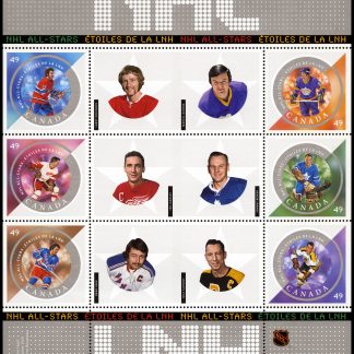 Canada Stamp #2017 - NHL All Stars - 5 (2004) 6 x 49¢ Souvenir sheet of 6 stamps