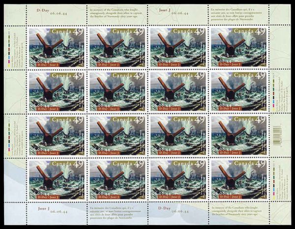 Canada Stamp SHEET#2043 - Juno Beach, Normandy (2004)