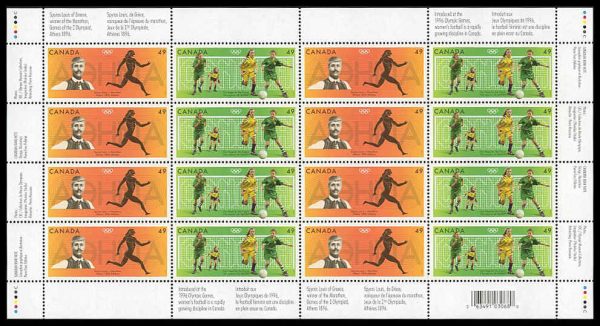 Canada Stamp SHEET#2050a - 2004 Olympic Summer Games (2004) 2 x 49¢