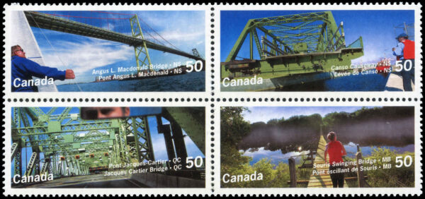 Canada Stamp #2103a - Canadian Bridges (2005) 4 x 50¢