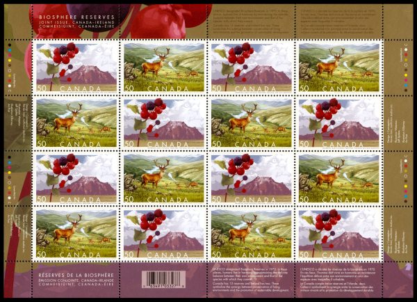 Canada Stamp SHEET#2106a - Biosphere Reserves (2005) 2 x 50¢