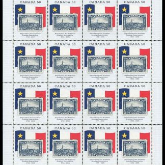 Canada Stamp SHEET#2119 - Grand-Pré stamp of 1930 and Acadian flag (2005) 50¢