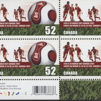 Canada Stamp PB#2220 - Soccer players and ball (2007)