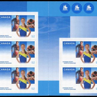 Canada Stamp #2282a - Lifesaving Society Centennial (2008) 10 x 52¢ Booklet pane of 10 stamps (#2282) (BK387)