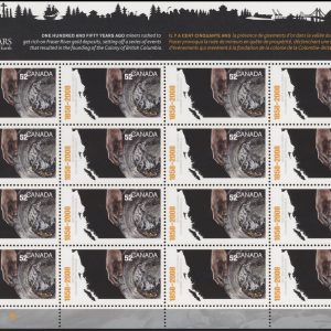 Canada STAMP SHEET#2283 - Map of BC, panning for gold (2008) 52¢