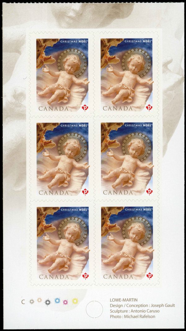 Canada Stamp #2292a - The Nativity (2008) 12 x P (52¢) Booklet pane of 6 stamps (#2292) (BK390)