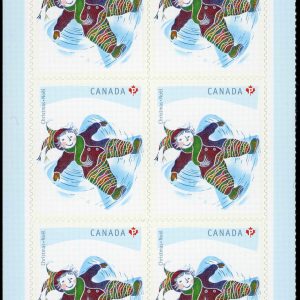 Canada Stamp #2293a - Snow Angel (2008) 12 x P (52¢) Booklet pane of 6 stamps (#2293) (BK391)