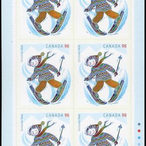 Canada Stamp #2294a - Skiing (2008) 6 x 96¢ Booklet pane of 6 stamps (#2294) (BK392)