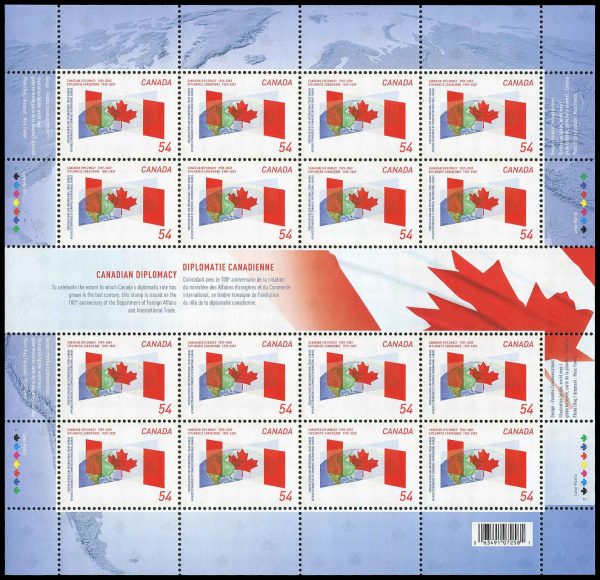 Canada Stamp SHEET#2331 - Canadian flag intersecting globe (2009)