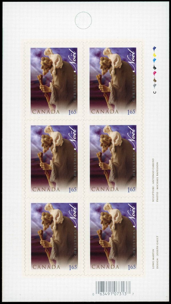 Canada Stamp #2347a - Christmas (The Nativity Scene) (2009) 6 x $1.65 Booklet pane of 6 stamps (#2347) (BK416)