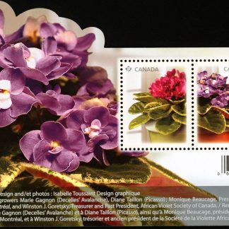 Canada Stamp #2376 - African Violets (2010) 2 x P (57¢) Souvenir sheet of 2