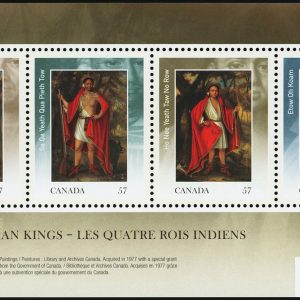 Canada Stamp #2383b - Four Indian Kings (2010) 4 x 57¢ Souvenir sheet of 4