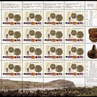 Canada Stamp SHEET#2403 - Map, artifacts (coins, beades) (2010) 57¢