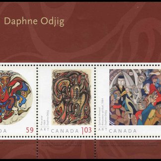 Canada Stamp #2437 - Art Canada : Daphne Odjig (2011) 59¢ + $1.03 + $1.75 Souvenir sheet of 3