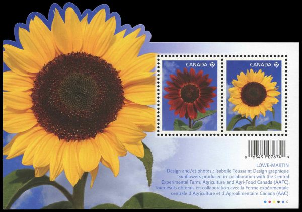 Canada Stamp #2440 - Sunflowers (2011) 2 x (P) Souvenir sheet of 2