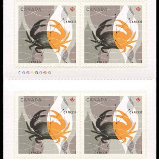 Canada Stamp #2452a - Cancer: The Crab (2011) 10 x P (59¢) Booklet pane of 10 stamps (#2452) (BK458)
