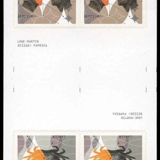 Canada Stamp #2452b - Cancer: The Crab (2011) 12 x P (59¢) Gutter pane of 12, 6 x P (2415) & 6 x P (2452)