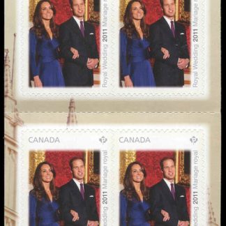 Canada Stamp #2466a - Catherine Middleton and Prince William (2011) 10 x P (59¢) Booklet pane of 10 stamps (#2466) (BK453)