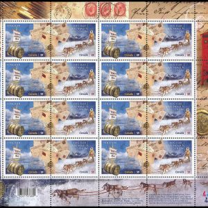 Canada Stamp SHEET#2469a - Methods of Mail Delivery (2011) 2 x 59¢ Se-tenant pair (2468, 2469)