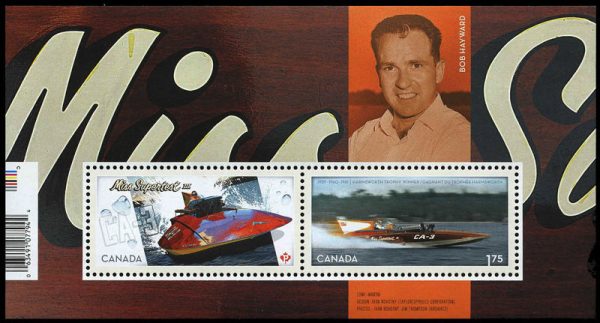 Canada Stamp #2486 - Miss Supertest (2011) P (59¢) + $1.75 Souvenir sheet of 2