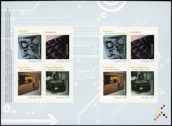 Canada Stamp Booklet - #BK466 Canadian Innovations (2011) 4 x 59¢ 2488 - Image 2