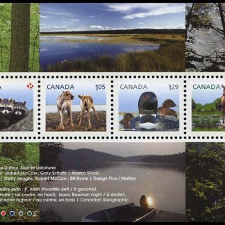 Canada Stamp #2504 - Baby Wildlife (2012) $4.75 Souvenir sheet of 4 stamps