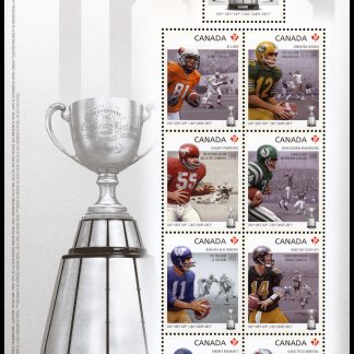 Canada Stamp #2567 - 100th Grey Cup Game (2012) $5.49 Souvenir sheet of 9 stamps
