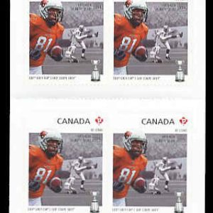 Canada Stamp #2569a - BC Lions Geroy Simon (1975- ), 'Lui's Kick' (2012) 10 x P (61¢) Booklet pane of 10 stamps (#2569) (BK500)